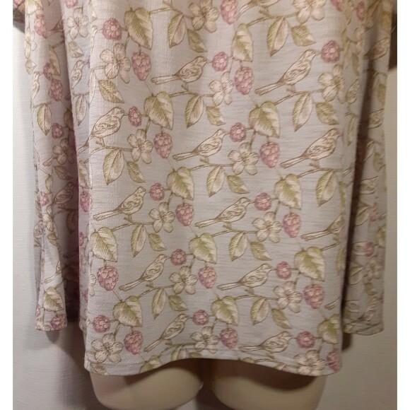 Lauren Conrad Lightweight Spring Cold Shoulder Top Birds & Flowers Size Medium - Picture 7 of 9